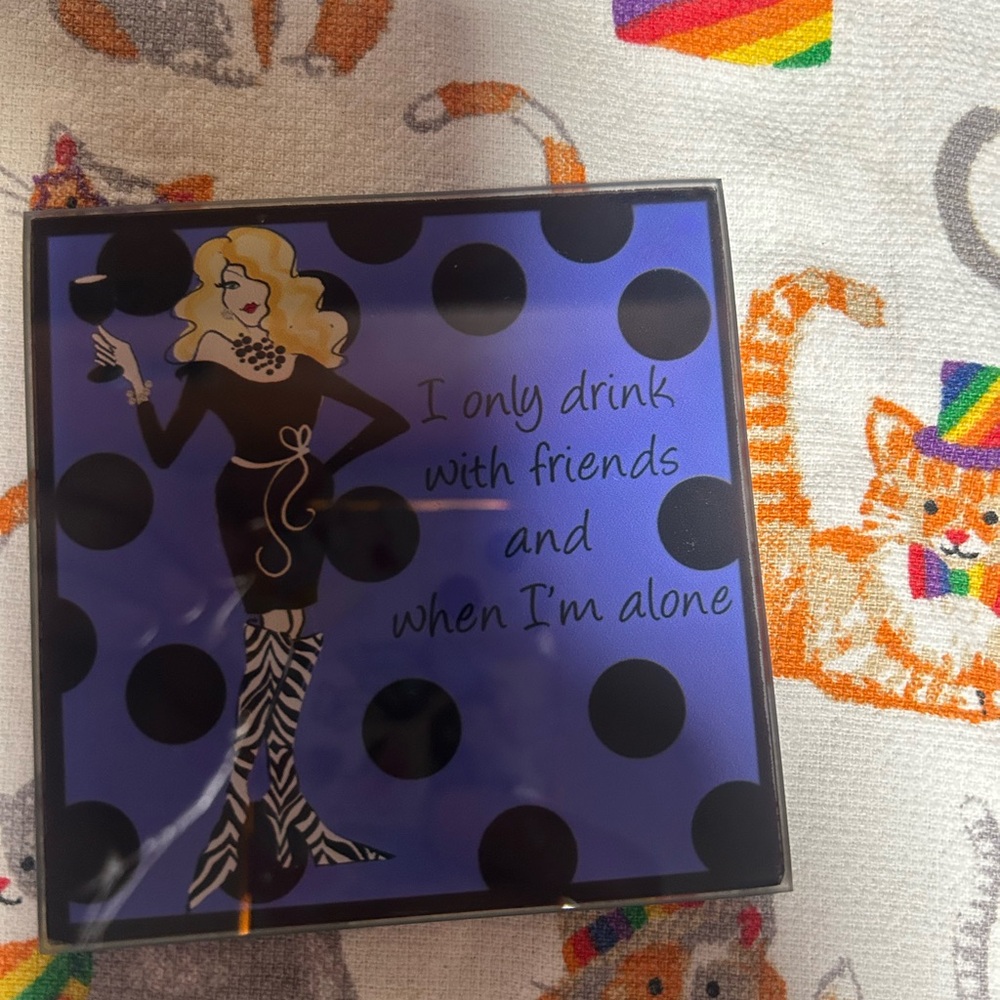 Colorful Coaster Set with Humorous Quotes - Picture 3 of 5